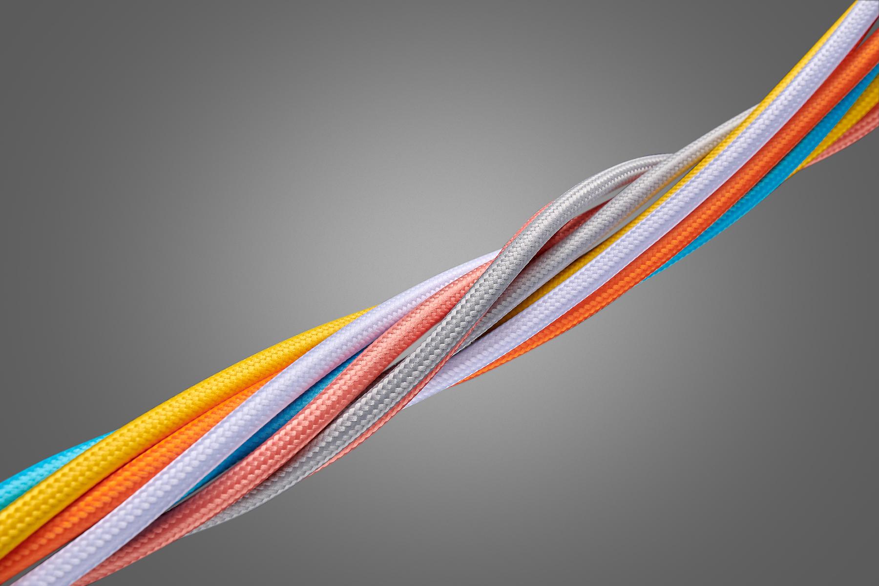 Kolorowy przewód kabel skręcany poliestrowy